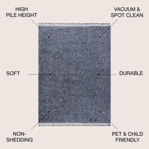 Mercer Shag Plush Tassel Area Rug 3x5 Charcoal