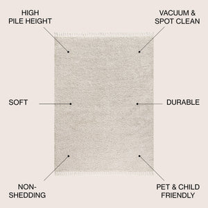 Mercer Shag Plush Tassel Area Rug 3x5 Charcoal