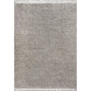 Mercer Shag Plush Tassel Area Rug 3x5 Charcoal