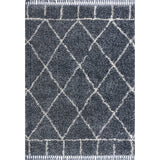 Mercer Shag Plush Tassel Moroccan Geometric Trellis Area Rug