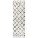 Mercer Shag Plush Tassel Moroccan Geometric Trellis Runner Rug