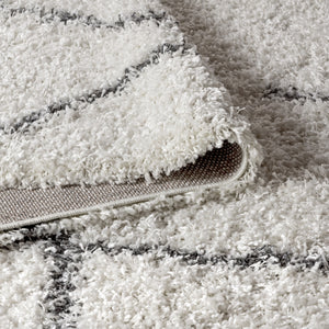 Mercer Shag Plush Tassel Moroccan Geometric Trellis Runner Rug