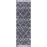 Mercer Shag Plush Tassel Moroccan Tribal Geometric Trellis Runner Rug