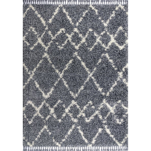 Mercer Shag Plush Tassel Moroccan Tribal Geometric Trellis Area Rug