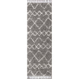 Mercer Shag Plush Tassel Moroccan Tribal Geometric Trellis Runner Rug