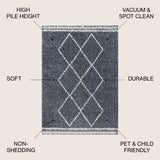 Mercer Shag Plush Tassel Moroccan Tribal Geometric Area Rug