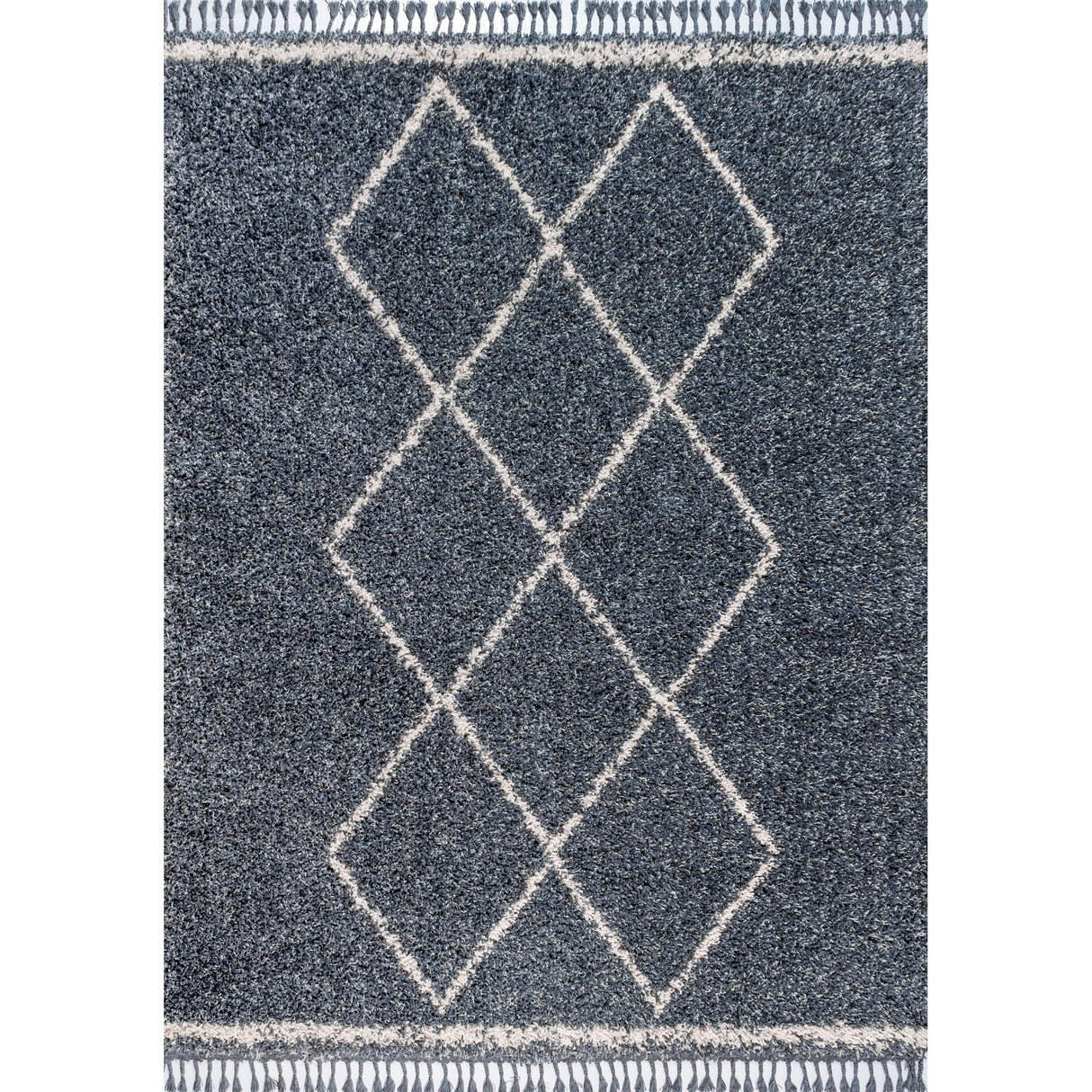 Mercer Shag Plush Tassel Moroccan Tribal Geometric Area Rug