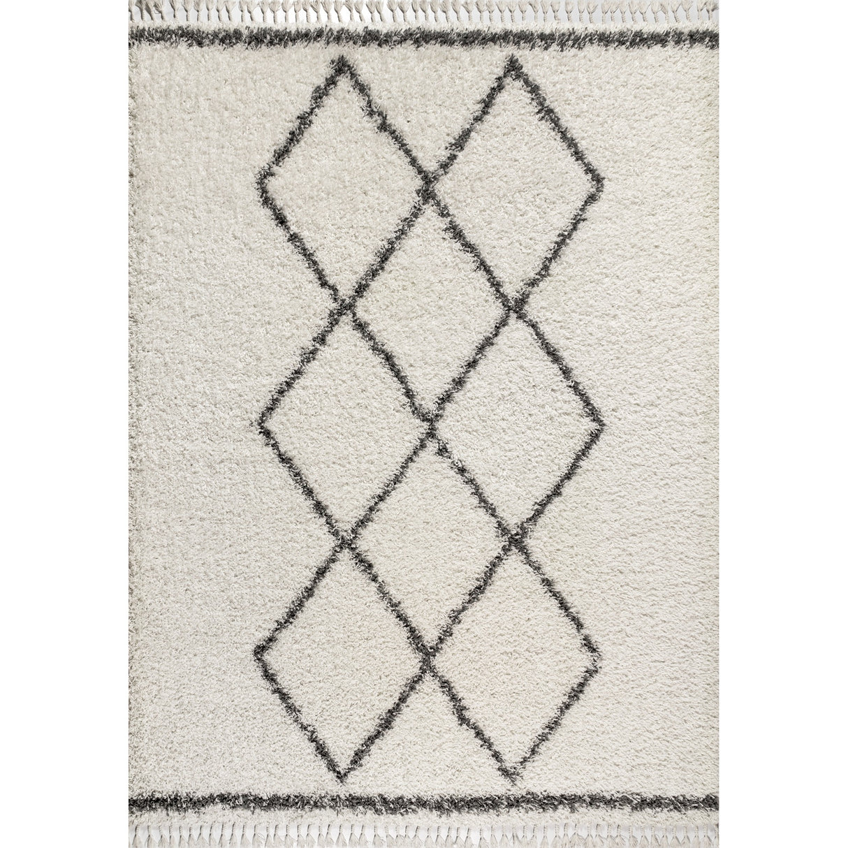 Mercer Shag Plush Tassel Moroccan Tribal Geometric Area Rug