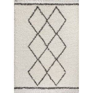 Mercer Shag Plush Tassel Moroccan Tribal Geometric Area Rug