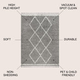 Mercer Shag Plush Tassel Moroccan Tribal Geometric Area Rug