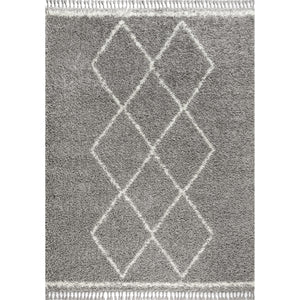 Mercer Shag Plush Tassel Moroccan Tribal Geometric Area Rug