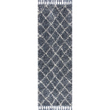 Mercer Shag Plush Tassel Moroccan Trellis Runner Rug