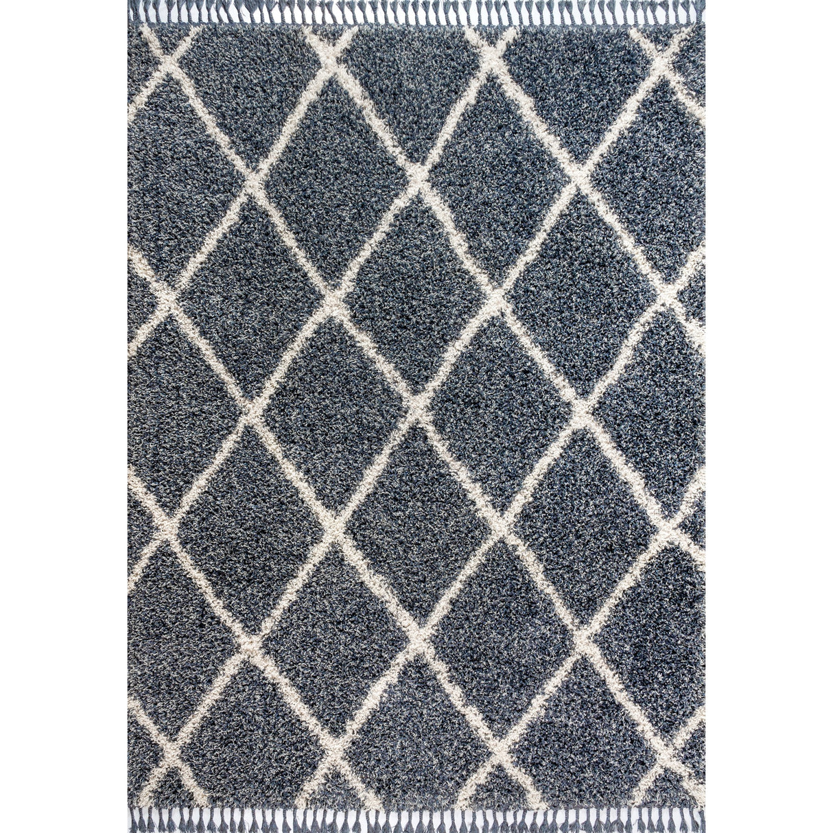 Mercer Shag Plush Tassel Moroccan Trellis Area Rug