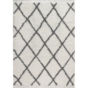 Mercer Shag Plush Tassel Moroccan Trellis Area Rug