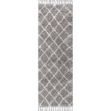 Mercer Shag Plush Tassel Moroccan Trellis Runner Rug