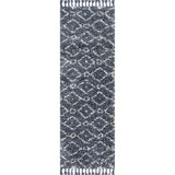 Mercer Shag Plush Tassel Moroccan Diamond Runner Rug