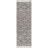 Mercer Shag Plush Tassel Moroccan Diamond Runner Rug