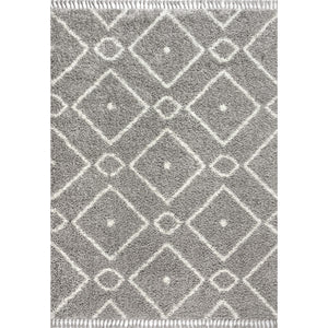 Mercer Shag Plush Tassel Moroccan Diamond Area Rug