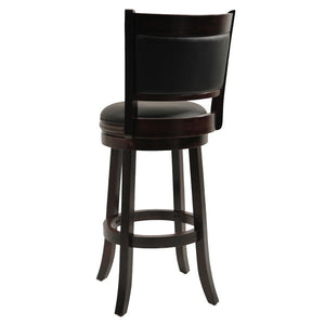 Cappuccino 29-inch Swivel Barstool with Faux Leather Cushion Seat