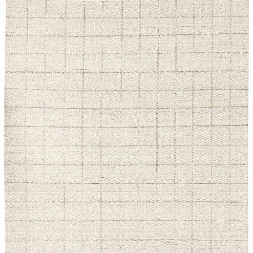Nissa Cream Checkered Wool Rug