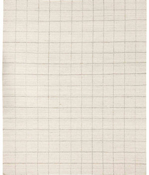 Nissa Cream Checkered Wool Rug