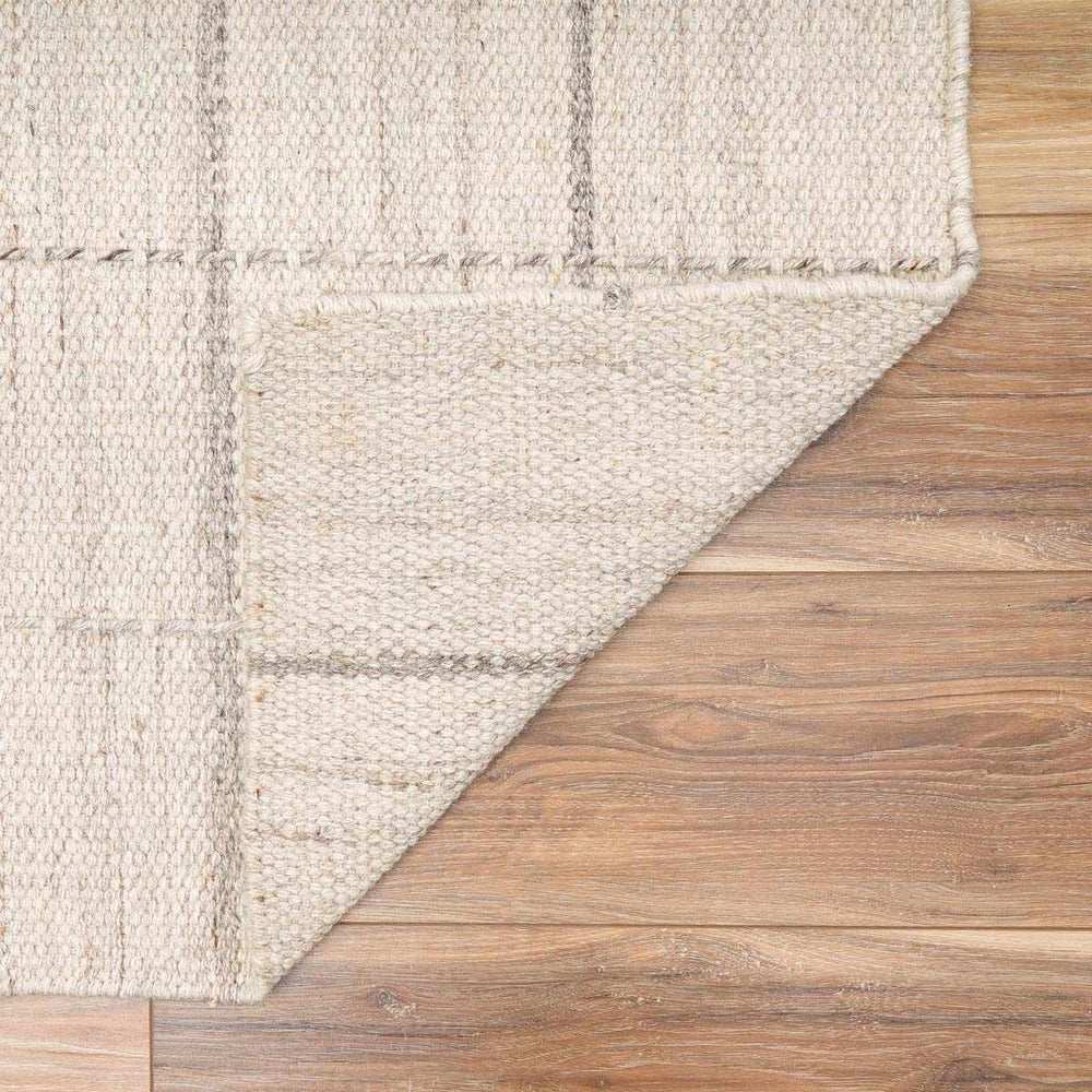 Nissa Cream Checkered Wool Rug