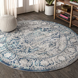 Modern Persian Vintage Medallion Round Area Rug