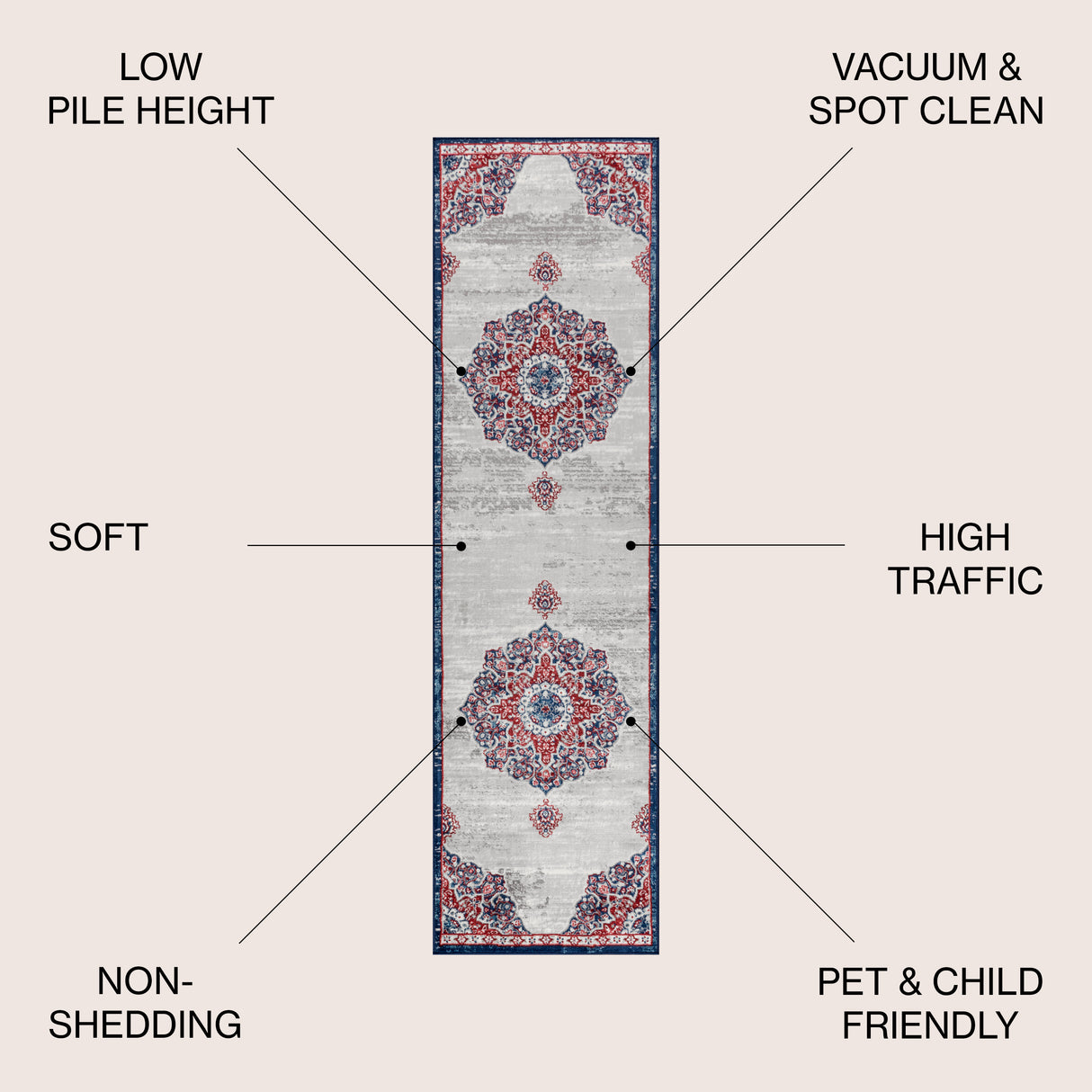 Modern Persian Vintage Moroccan Medallion Runner Rug