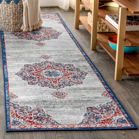 Modern Persian Vintage Moroccan Medallion Runner Rug