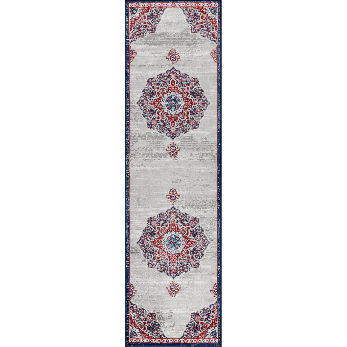 Modern Persian Vintage Moroccan Medallion Runner Rug