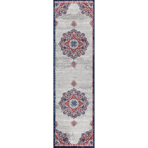 Modern Persian Vintage Moroccan Medallion Runner Rug