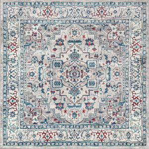 Modern Vintage Medallion Square Area Rug