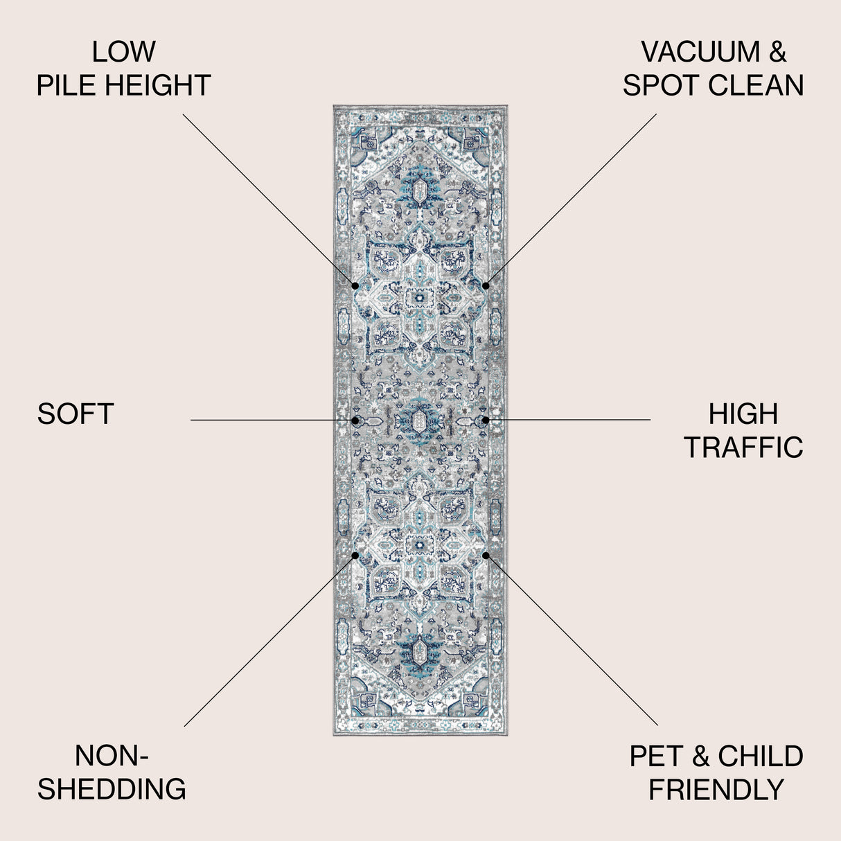 Persian Vintage Medallion Runner Rug