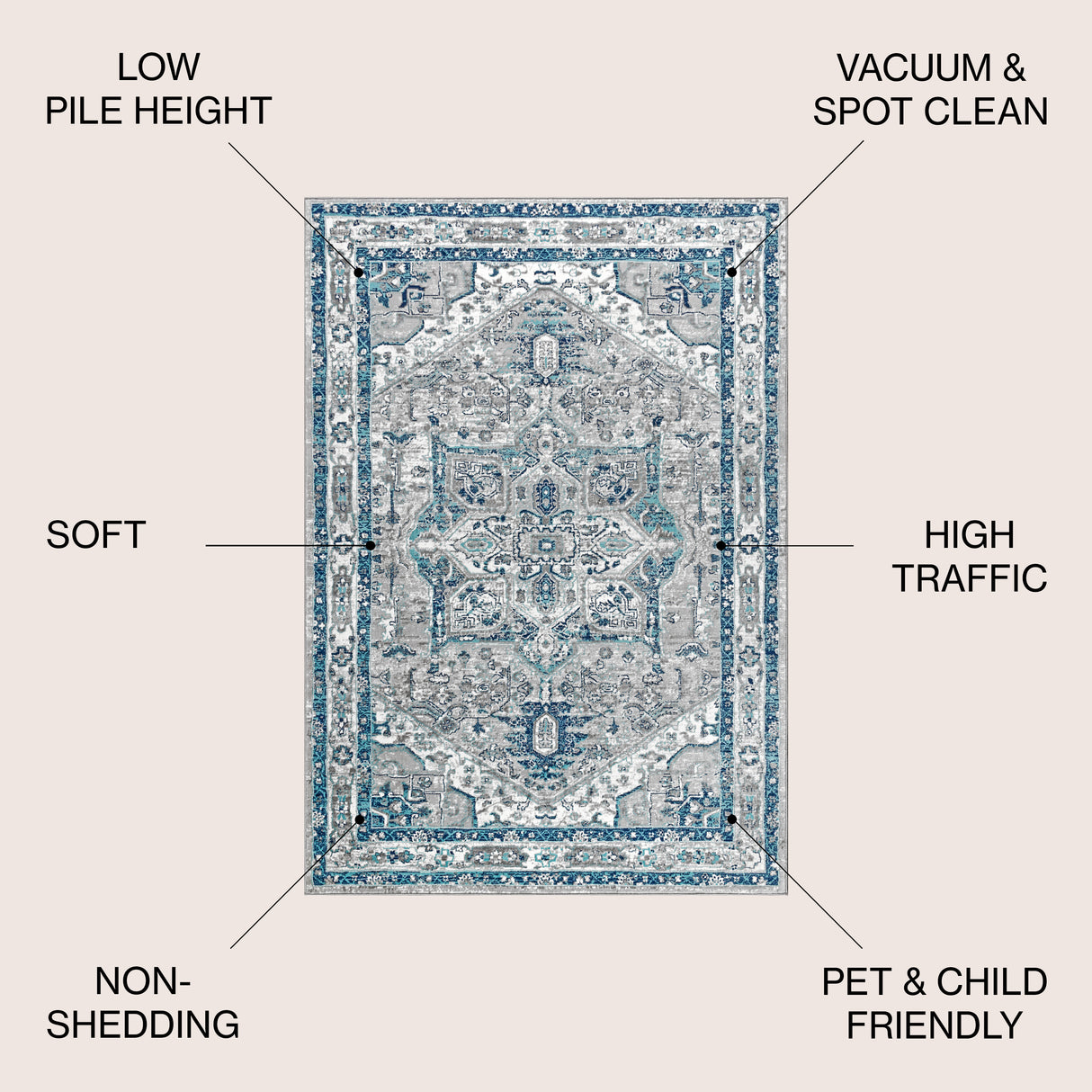 Persian Vintage Medallion Area Rug