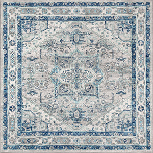 Persian Vintage Medallion Square Area Rug