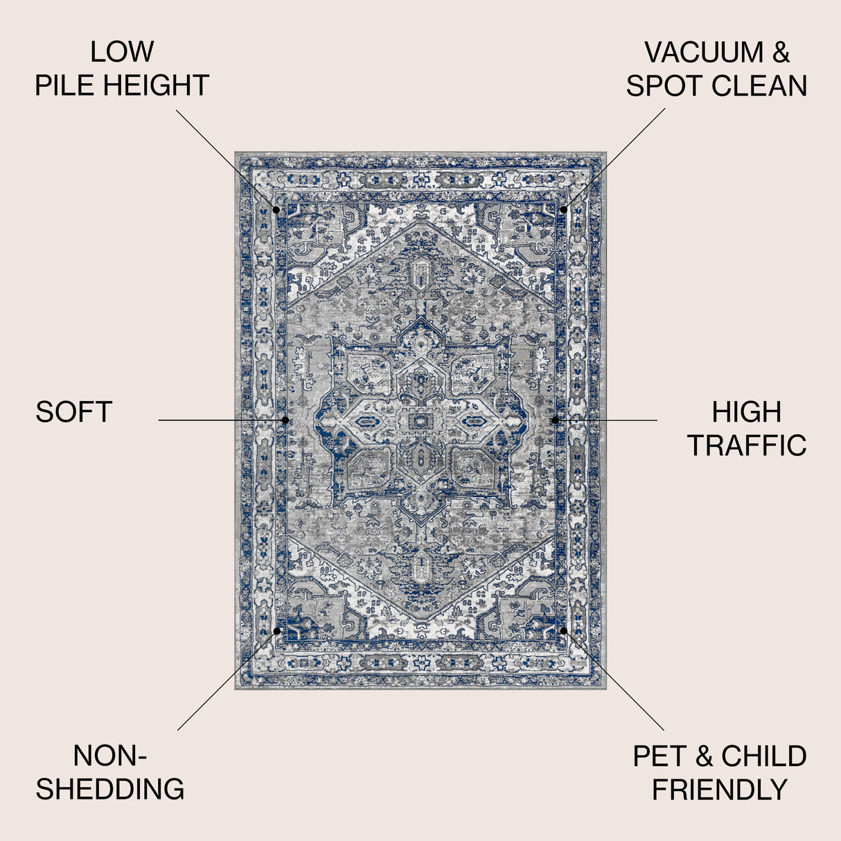 Persian Vintage Medallion Area Rug
