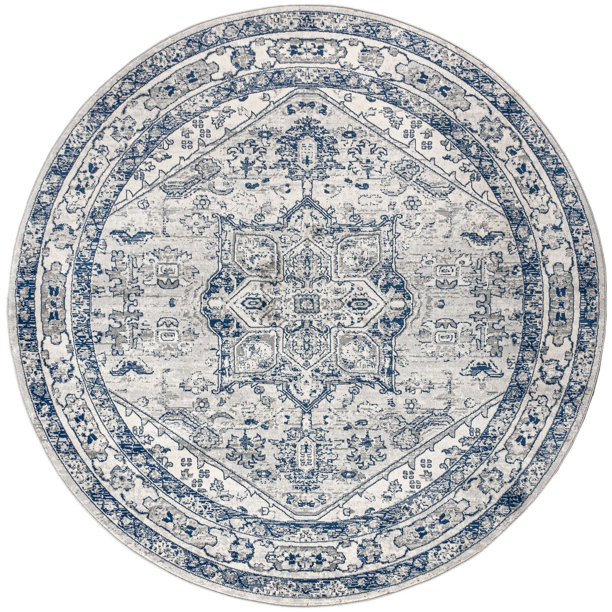Persian Vintage Medallion Round Area Rug