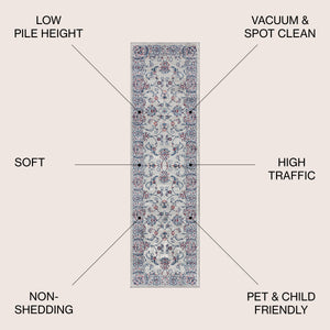Gray Modern Persian Vintage Runner Rug