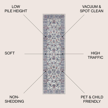 Gray Modern Persian Vintage Runner Rug