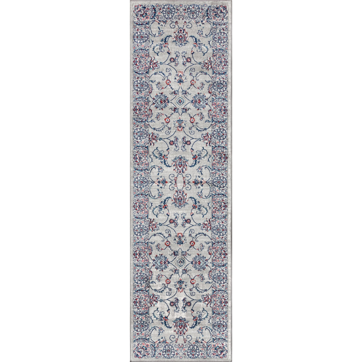 Gray Modern Persian Vintage Runner Rug
