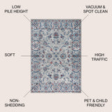 Gray Modern Persian Vintage  Area Rug