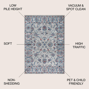 Gray Modern Persian Vintage  Area Rug