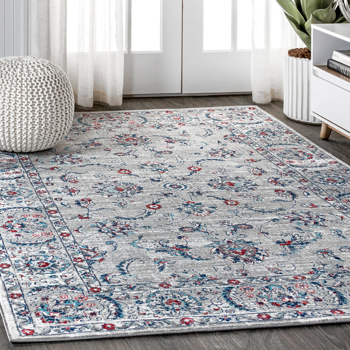 Gray-Modern-Persian-Vintage--Area-Rug-Area-Rugs