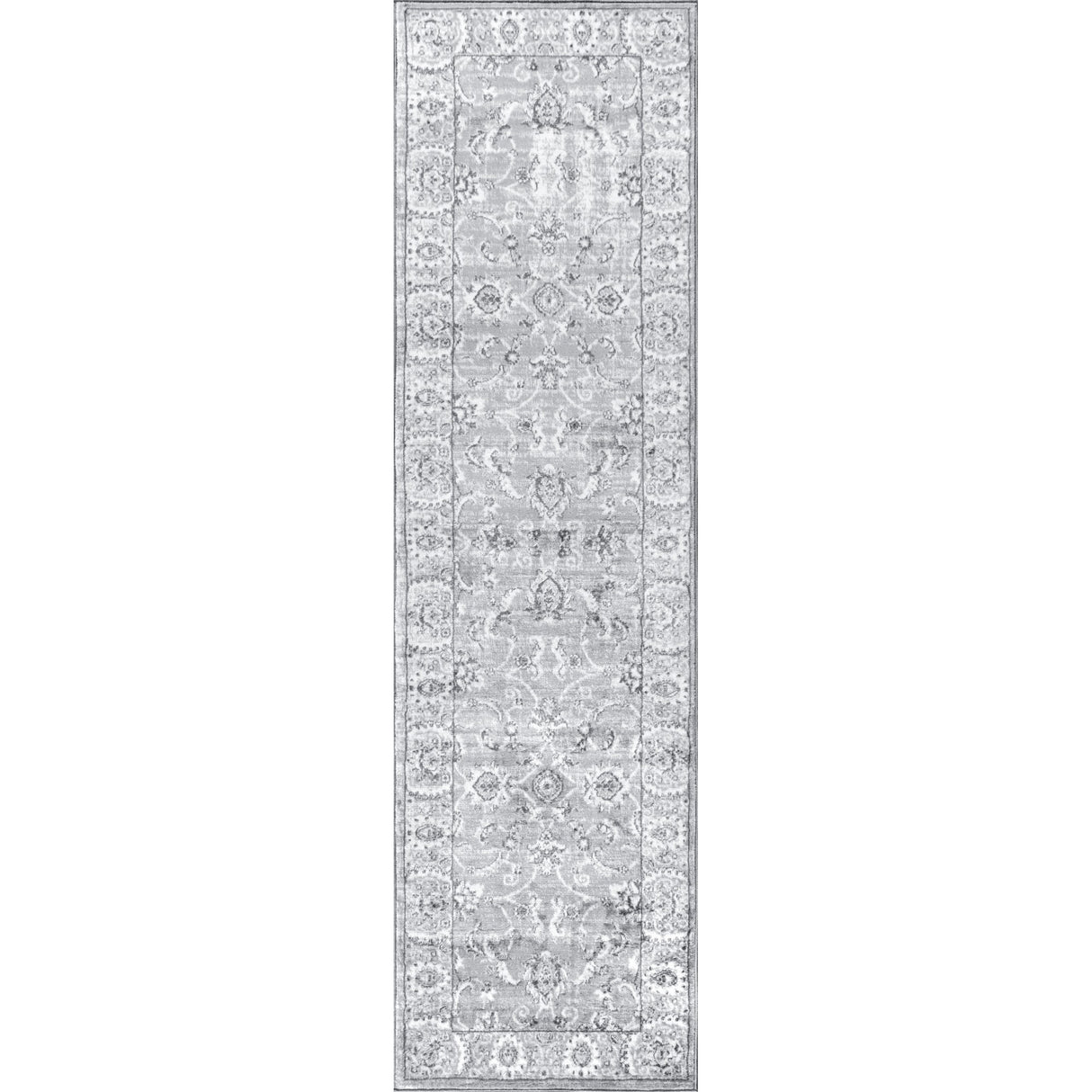 Gray Modern Persian Vintage Runner Rug
