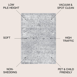 Gray Modern Persian Vintage  Area Rug
