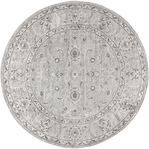 Gray Modern Persian Vintage Round Area Rug