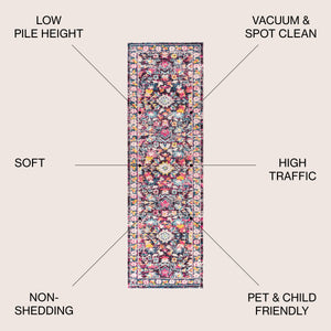 Modern Persian Boho Floral Runner Rug