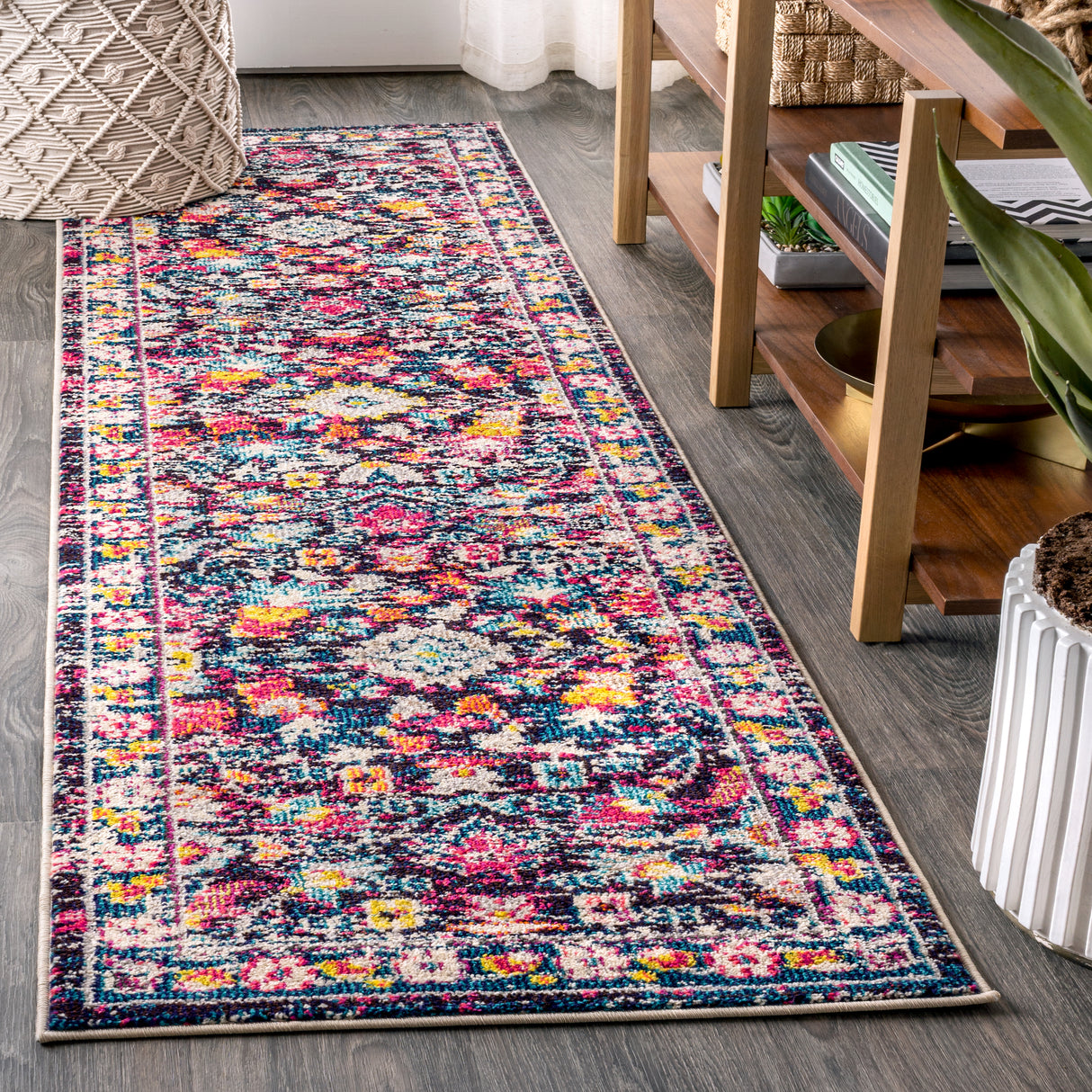 Modern-Persian-Boho-Floral-Runner-Rug-Runner-Rugs