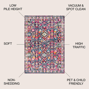 Modern Persian Boho Floral Area Rug