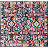 Modern Persian Boho Floral Square Area Rug